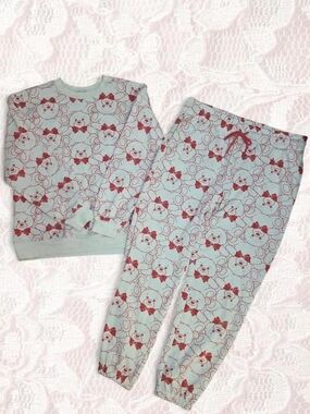 Wound Up Red & White Bear Print Jogger Set Large